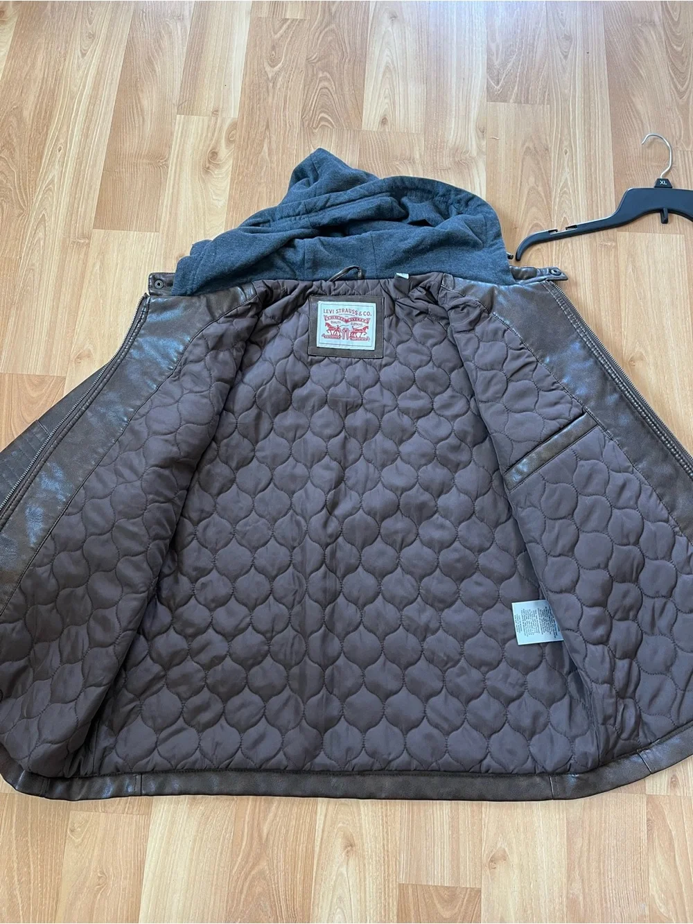Levi's Dark Brown Faux Leather Bomber Jacket